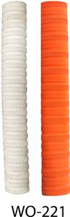 Y2M Pair of 2 cricket bat handle grip (1 white + 1 orange grip) MSD-221 Ultra Tacky