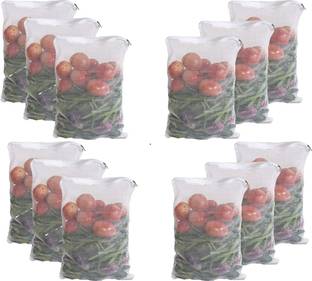 FAB ELLITE Reusable Fridge Vegetable storage Net bags for Fruits Pack of 12 Grocery Bags