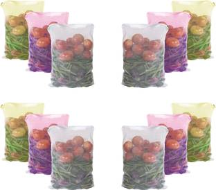 FAB ELLITE Reusable Fridge bags Vegetable storage Net for Fruits Pack of 12 Grocery Bags