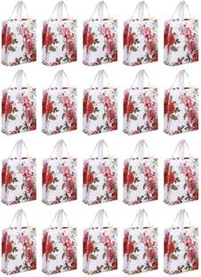 Sainik's Access to Quality Non woven Reusable Grocery Shopping Bags With Flower Design Pack of 20 Grocery Bags