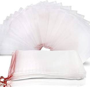 ZIMBLE Fruit Protect Bags, 12"x8" Drawstring Net Barrier,Flower Netting Protection Bag Pack of 60 Grocery Bags