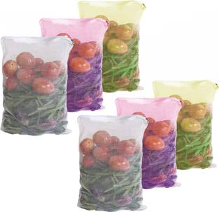 फैब एलाइट Reusable Fridge bag Vegetable storage Net bag for Fruits 6 का पैक ग्रॉसरी बैग्स