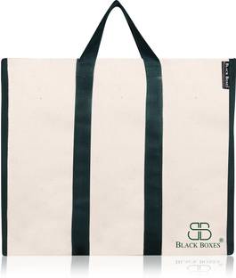 BlackBoxes Canvas Shopping Bag with Double Handle, Cloth Grocery Tote Bags (Set of 6)