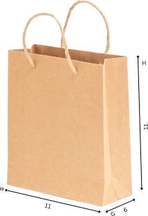 GREENNEST Brown Paper Bag 11x11x6 | With Handle | 100GSM (25pcs-1P) Grocery Bag