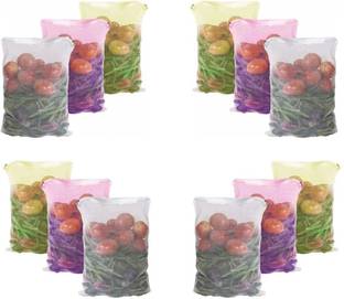 FAB ELLITE Reusable Fridge bags Vegetable storage Net for Fruits Pack of 12 Grocery Bags