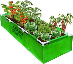 Anandi Greens Hdpe Uv Protected 360 GSM Green Color Rectangular, PVC Pipe Support (6Lx2Wx1H Fit) Grow Bag