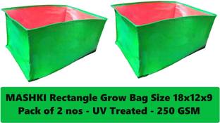 MASHKI Elevate Your Garden with 18"x12"x9" HDPE Rectangular Grow Bags, Terrace Gardening Grow Bag