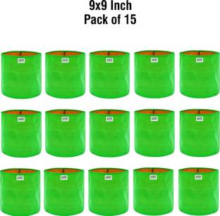 Anandi Greens 9x9 INCH HDPE Uv Protected 220 GSM Green Color Plant Grow Bag