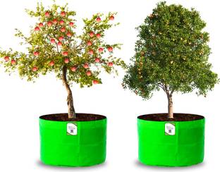 ORGANICBAZAR 24x18 Tree Grow Bags for Home Garden, Premium HDPE 260 GSM Planter, Pack of 2, Green Grow Bag