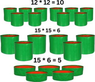 GrowTree 12 X 12 -Pack of 10 & 15 X 15 -Pack of 6 AND, 15 X 06 Pack of 5 Grow Bags Grow Bag