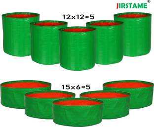 JIRSTAME JIRSTAME 12 X 12 inch -Pack of 5 & 15 X 6 inch -Pack of 5 for Gardening Grow Bag Grow Bag