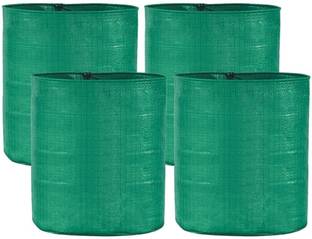 MPL HDPE UV Round Plants Grow Bags 24x24In 4Pcs Green for Terrace Vegetable Garden Grow Bag