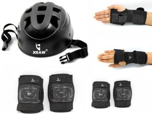 XSAW Protective Set for Cycling Skateboard Skating Scooter Age 7 to 15 Year Black(M) Skating Guard Combo