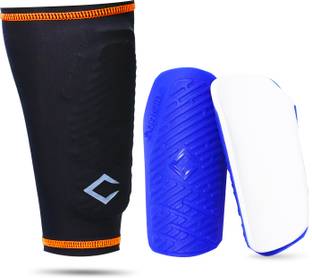 CAPTAIN Professional Hard Protective Shell Shinguards With Stretchable Sleeve Football Shin Guard