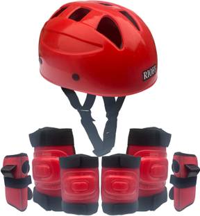 Rioff Protective Skating Guard Set (Red) (Small) 5 To 8 Years Skating Guard Combo