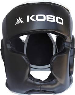 KOBO P.U Leather Mma Head gear Fighting Helmet for Kickboxing Karate Taekwondo Boxing Head Guard