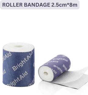 BRIGHT AID Roller Bandage 2.5cm X 8m, Pack of 10 rolls Non-Sterile Gauge Roll