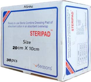 Ashni Steripad for Dressing Sterilised Gauze pad 20cmx10cm 30pcs Sterile Gauge Roll