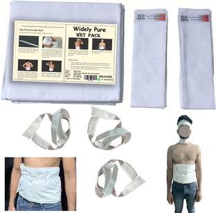 Widely Pure Wet Pack Cotton Patti Set head, neck, kness and abdominal wet pack satvik Non-Sterile Gauge Roll