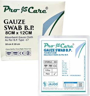 Pro JS Care STERILE ABSORBENT GAUZ SWAB 8CM*12CM (PACK OF 1 -12 NOS) Sterile Gauge Roll