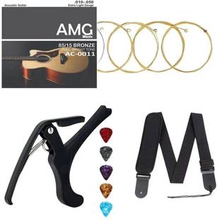 AMG Music Guitar Capo with Guitar String , Strap and Picks for Acoustic Electric Guitars Clutch Guitar Capo