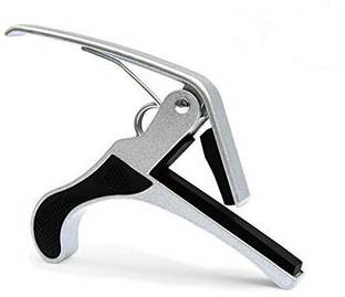 Flare One Handed Guitar Metal Capo for Electric & Acoustic Guitars (Silver) Spring Guitar Capo