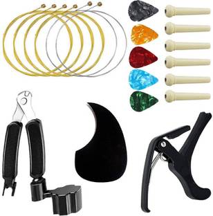 Urban Infotech Acoustic Guitar String with Tuner Capo Nuts and Colorful Picks Clutch Guitar Capo