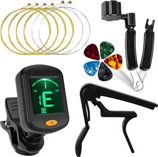 Urban Infotech Acoustic Guitar String and Electric Guitar Bass with 6 Stainless Steel String Clutch Guitar Capo