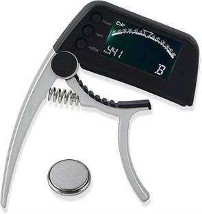 AMG Music Guitar Capo with Built-in Tuner & LCD Display for Acoustic, Electric Spring Guitar Capo