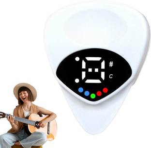 ZITRONIX 2 in 1 Digital Guitar Tuner and Pick with Light Indicator for String Instruments Guitar Pick