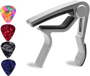 AMG Music One Handed Trigger Metal For Acoustic & Electric , Ukulele Clutch Guitar Capo
