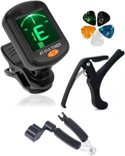 IMAGINEA Guitar Tuner, Metal Capo, 3-in-1 String Winder, String Cutter, Pin Puller &5Pick Clutch Guitar Capo