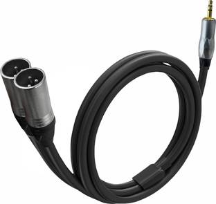 MX Ep 3.5mm Stereo to Dual XLR Male Y Splitter Breakout Cable Patch Cable Unbalanced Straight TRS Patch Cable