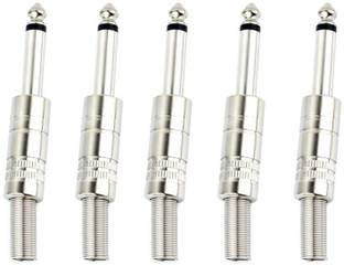darkingwings 5Pcs 6.35mm 1/4" Mono Male Stereo Jack Plug Audio Adapter Cable Converter Straight TRS Patch Cable