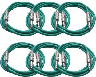 MORTAS (PACK OF 6) Guitar,Instrument 6.35mm Mono Jack Male To 6.35 mm Male 1/4"Balanced Double Angled TRS Patch Cable