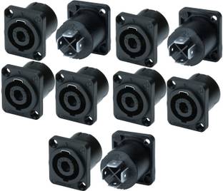 BALRAMA 10 pc 4 Pin Speakon Female Socket Connecter NL4FC XLR Connector DJ Speaker Plug Straight XLR Patch Cable