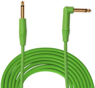 Medellin Instrument cable for school and home amplifier 3M length (Green) Single Angled TS Patch Cable