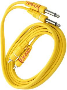 EKAAZ Dual Mono to Dual RCA Cable - Enhance Your Audio Experience! Double Angled TS Patch Cable