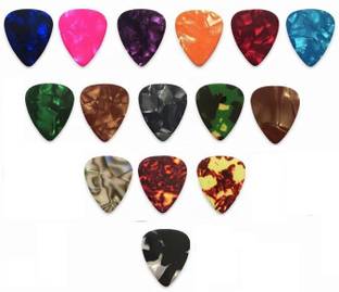 TechBlaze Guitar Picks Plectrums Smooth Nylon Material Stylish Colorful Celluloid Guitar Picks Plectrums for Acoustic Guitar, Electric Guitar ,Bass Ukulele-Set of 15 Guitar Pick