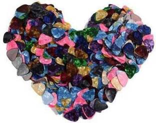 AMG Music Pack of 100 Guitar Plectrums Cellulid Guitar Pick Abstract Art Celluloid Guitar Picks for Acoustic Guitar 0.46mm Electric Guitar Bass Ukulele Multicolor Plectrums for Guitar Lovers Guitar Pick Guitar Pick