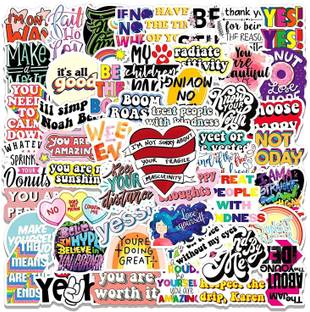 IDREAM Self-Adhesive Glossy Inspirational Quotes Stickers Car DIY Suitcase Laptop Bicycle Helmet Waterproof Sticker (3 to 8 cm) - Set of 50 Guitar Sticker