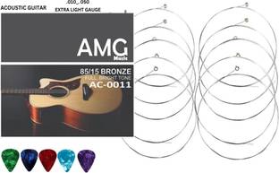 Mocking Bird Acoustic Guitar E-Strings E-1st Guitar Strings 0.10 Gauge with 5 picks Replacement Guitar String
