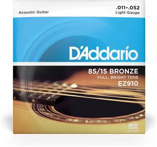 D'ADDARIO Acoustic Bronze Acoustic Guitar Strings_{.011-.052_Light Gauge}85/15 FULL BRIGHT TONE Guitar String