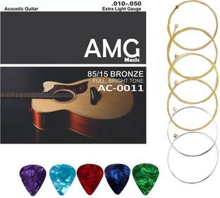 AMG Music Acoustic Full Light String Set 6 WITH NORMAL BRIGHT TONE Guitar String