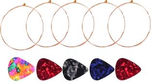 Mocking Bird Acoustic Guitar 3rd G Strings Set of 5 Stainless Steel Guitar G Strings Set With 5 Picks Guitar String