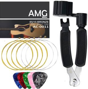 Urban Infotech Acoustic Acoustic Guitar String set with String winder and Colorful Picks Guitar String