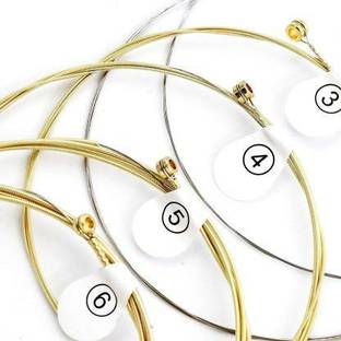 Music Mantra Acoustic Pack Of 2 Guitar String for Acoustic Guitar Light Stainless Steel String Set 6 Guitar String