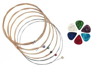 Mocking Bird Acoustic Guitar Strings Set of 6 Stainless Steel Guitar Strings Full Set With Picks Guitar String