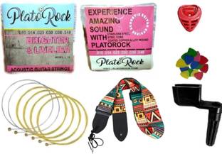 PLATOROCK Acoustic GUITAR STRING , GUITAR STRING WINDER ,10 GUITAR PICKS , BELT STRAP & PICK HOLDER Guitar String