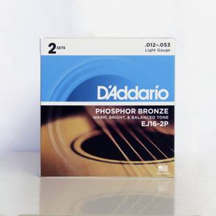 D'ADDARIO Acoustic String set Daddario EJ16-2P ,12-53 Gauge (2Sets) Made in U.S.A Guitar String